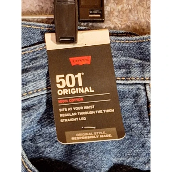 Levis 501 Original Mens Straight Leg Jeans Blue Denim 34x29 NWT Workwear Casual - Picture 5 of 15